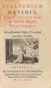 1624. LIBRO. (HUMANIDADES). PSALTERIUM DAVIDIS, CUMA CANTICI