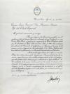 1948. MANUSCRITO. PERÓN, JUAN:. CARTA FIRMADA POR EL MANDATA