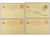 ✉ HUNGRIA. Ed. (4). 1900. 4 Enteros Postales de 2 fi. y 5 fi