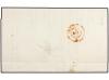 ✉ ESPAÑA. Ed. 48. 1856. BARCELONA a VALENCIA. 4 cuartos rojo