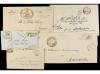 ✉ ITALIA. 1846-64. Conjunto de 9 cartas con marcas ECLESIÁST