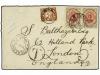 ✉ IRAN. 1920. TEHERAN to LONDON. 6 ch. brown and green (2), 