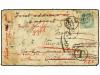 ✉ INDIA. 1904. Multi redirected cover from INDIA to SOUTH AF