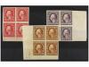 ** ESTADOS UNIDOS. Sc. 344/46 (4). 1908-09. 2 cts., 3 cts. a