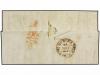 ✉ ESPAÑA. Ed. 7. 1851. CÁDIZ a HUELVA. 12 cuartos lila. Mat.