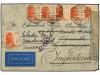 ✉ ESPAÑA GUERRA CIVIL. 1938. BARCELONA a INGLATERRA. 40 cts.