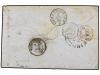 ✉ ARGENTINA. Sc. 1. 1859. ROSARIO a FRANCIA. 5 ctvos rojo. M