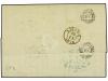 ✉ ESPAÑA. Ed. 163, 164. 1875. BARCELONA a LISBOA. 5 cts. gri