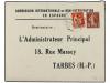 ✉ ESPAÑA GUERRA CIVIL. 1937 (8 Nov.). PAU a TORBES. Sobre co