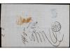 ✉ ESPAÑA. Ed. 76(2). 1865. BARCELONA a PARIS. 12 cuartos azu