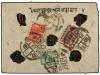 ✉ NEPAL. Mi. 39, 40, 41. 1934 (May). PALPA to KATHMANDU. Reg