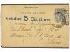 ✉ FRANCIA. 1892. PARIS. Entero Postal de 15 cts. azul (vendi