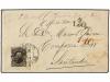 ✉ MEXICO. Sc. 107. 1877. VERACRUZ a ESPAÑA. 10 ctvos. negro.