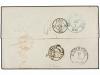 ✉ NORUEGA. 1852. CHRISTIANIA to FRANCE via Hamburg and Tour 
