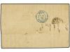 ✉ PORTUGAL. 1876. LISBOA a GENOVA. 50 reis verde (defecto de
