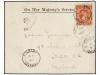 ✉ FALKLAND. 1900. FALKLAND to GREAT BRITAIN. 5 sh. red tied 