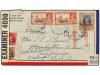 ✉ BAHRAIN. 1940. BAHRAIN to USA. 1/2 a., 1 a., 2 a. (2) and 