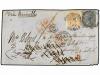 ✉ BIRMANIA. 1858. RANGOON to GREAT BRITAIN. Envelope franked