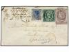 ✉ AUSTRALIA. 1871. 5 P. deep green, perf. 10, 2 P. blue and 
