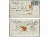 ✉ INDIA INGLESA. 1881. SIALKOT to PARIS. 1/2 anna blue and 4