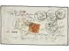 ✉ INDIA INGLESA. 1881. SIALKOT to PARIS. 1/2 anna blue and 4