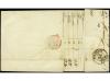 ✉ ITALIA. 1842. NÁPOLES a BORDEAUX. Encaminada hasta MARSELL