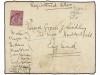 ✉ NEPAL. 1922 (5-10). KATHMANDU to ENGLAND. 1/2a. green (12)