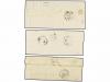 ✉ FRANCIA. 1850-52. 3 cartas con sellos de 25 cts. azul, már
