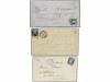 ✉ FRANCIA. 1853. 6 cartas con sello de 20 cts. azul, márgene