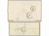 ✉ FRANCIA. 1852. 2 cartas de MARSEILLE con sello de 25 cts. 