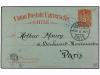 ✉ CHILE. 1895. SANTIAGO a PARÍS. Entero Postal de 3 ctvos. r