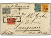 ✉ BOLIVIA. 1900. LA PAZ a SUIZA. 1 ctvo. (3), 2 ctvos. (2), 
