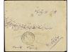✉ IRAN. Mi. 410 (2). 1919. 3 ch. on 10 ch. brown and red (2)