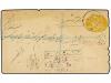 ✉ ESTADOS INDIOS: HAIDERABAD. (1900 CA.). 1/2 anna yellow en