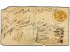 ✉ ESTADOS INDIOS: HAIDERABAD. 1900. 1/2 anna yellow envelope