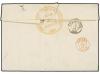 ✉ FRANCIA. Yv. 23. 1864. BAYONNE a ESPAÑA. 40 cts. naranja, 
