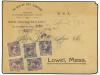 ✉ CUBA. Ed. 146. 1896. SAN ANTONIO a LOWEL (USA). 1 ctvo. vi