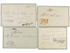 ✉ MEXICO. 1841-46. CHALCO. Cuatro cartas de MORELOS (2), XON