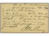 ✉ MALAYA. 1896 (Jan 25). France 10c. black on straw postal s