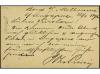 ✉ MALAYA. 1896 (Jan 25). France 10c. black on straw postal s
