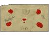 ✉ EGIPTO. 1874. DAMIATA to CAIRO. 1 pi. red and 2 pi. yellow