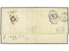 ✉ GRAN BRETAÑA. Sg. 40, 66, 69. 1858 (Marzo). LONDON a BARCE