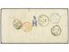 ✉ INDIA INGLESA. 1872. SEGOWLEE to DOVER. 2 annas orange and
