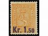* NORUEGA. Mi. 63. 1905. 1,50 kr. on 2 sk. orange. DEEP BLUE