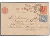✉ SURINAM. 1892. PARAMARIBO a ALEMANIA. Entero Postal de 2 1
