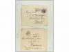 ✉ SURINAM. 1893-1902. Conjunto de 7 cartas o tarjetas con fe