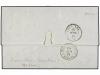 ✉ ITALIA. Sa. 2a (3). 1862. LIVORNO A TÚNEZ. 20 cts. azul (3