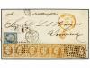✉ FRANCIA. Yv. 14, 16 (7). 1854 (Sept. 30). Cover endorsed "