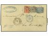 ✉ NORUEGA. 1870. Envelope to France bearing 3 skill grey (Fa