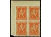 ** GRECIA. Hl. 210/13. 1911. 30, 40, 50 l., 1 and 2 d. Block